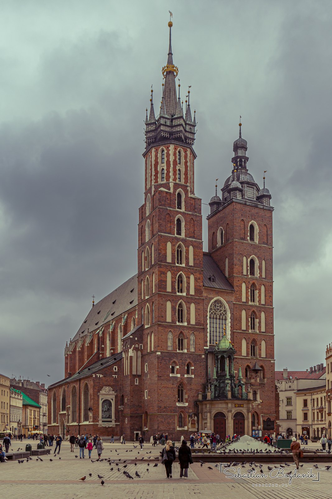 St Mary’s Basilica and its two unequal towers.