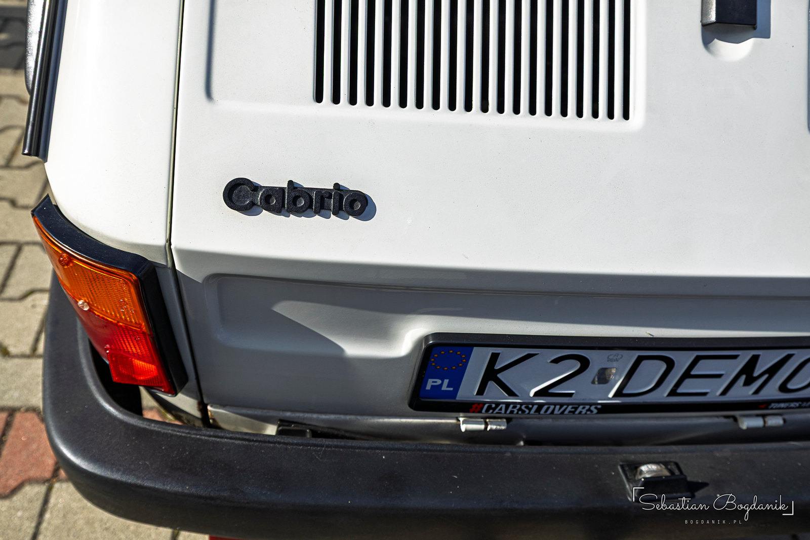 A maluch with a “Cabrio” badge and a folding roof (2/2)